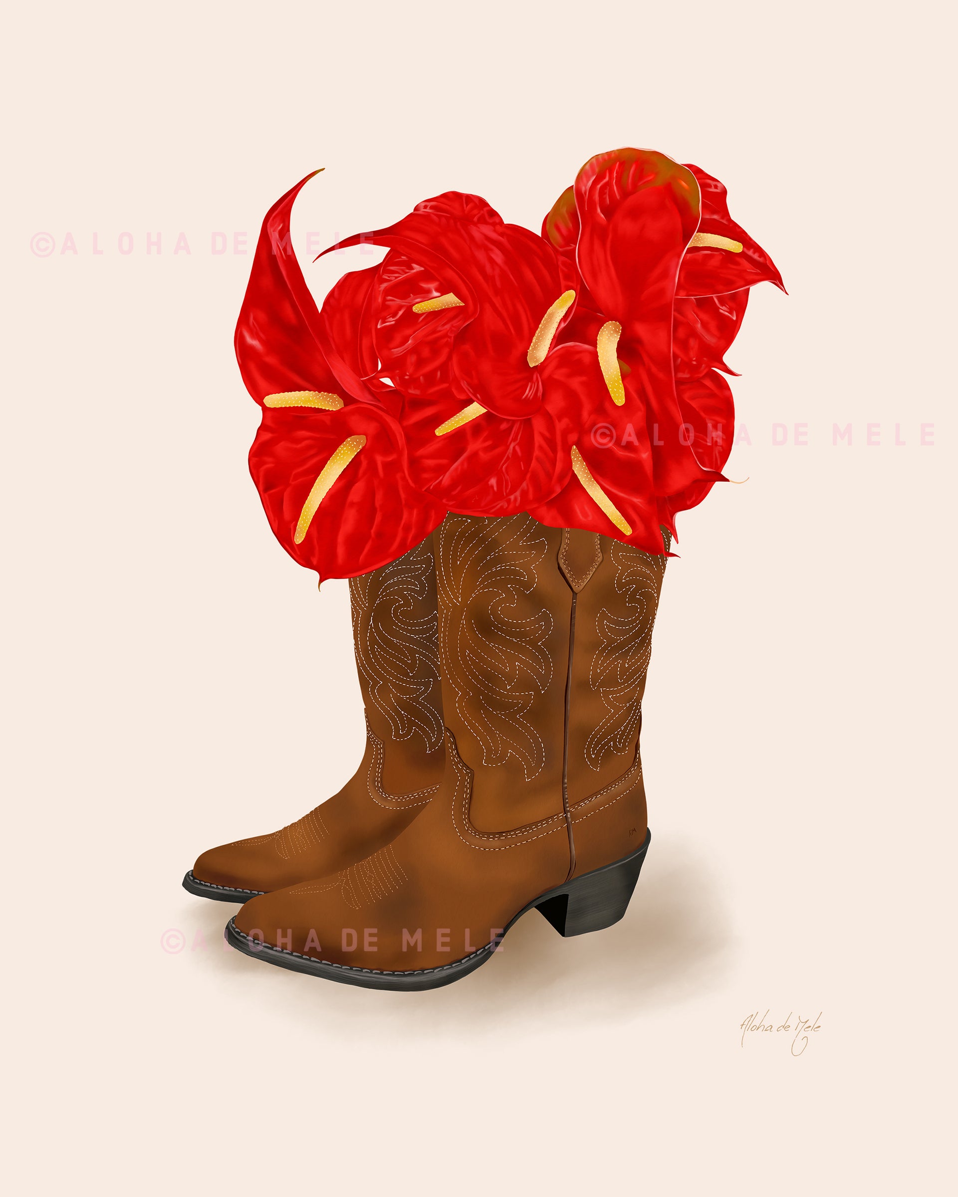 aloha aina anthuriums Country Anthuriums 11x14 print in 16x20 mat