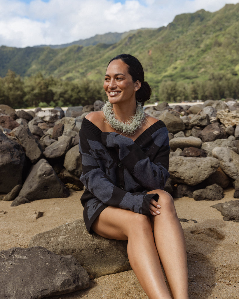 ʻEleʻele Knit Cardigan Sweater - Aloha de Mele