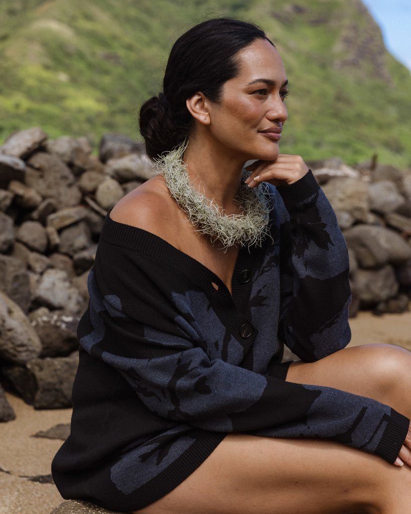 ʻEleʻele Knit Cardigan Sweater - Aloha de Mele