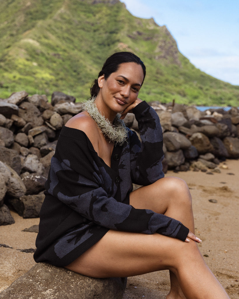 ʻEleʻele Knit Cardigan Sweater - Aloha de Mele