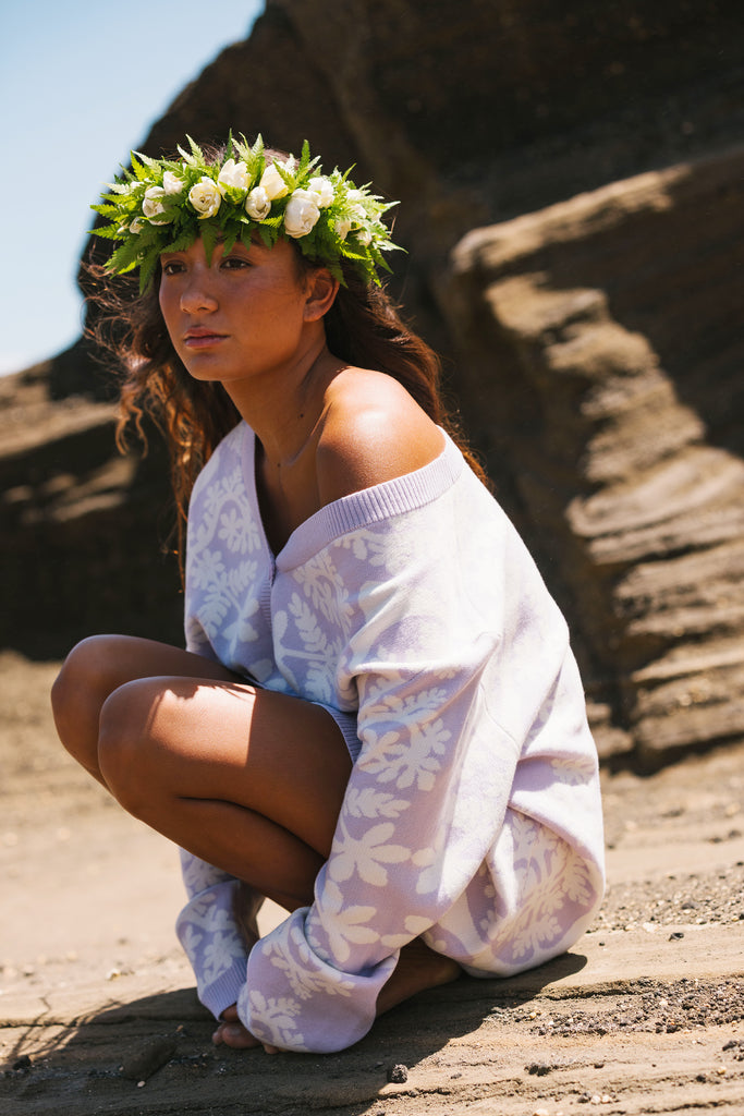 Naupaka Kuahiwi Knit Cardigan Sweater - Aloha de Mele