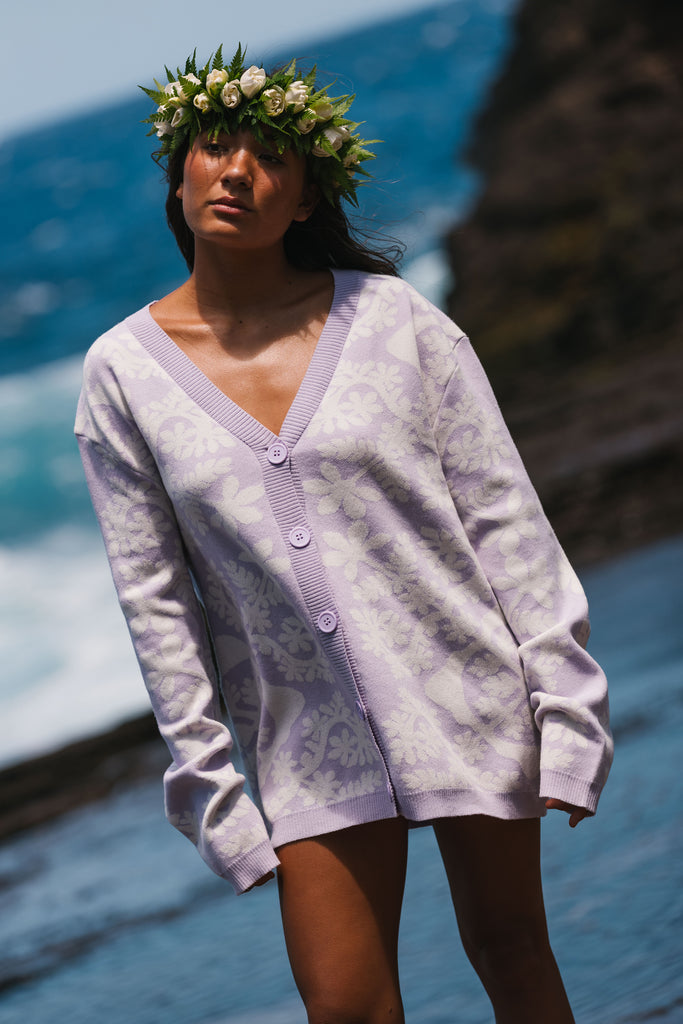 Naupaka Kuahiwi Knit Cardigan Sweater - Aloha de Mele