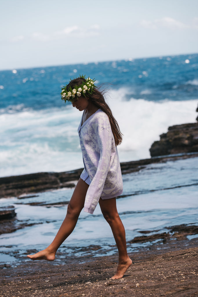 Naupaka Kuahiwi Knit Cardigan Sweater - Aloha de Mele