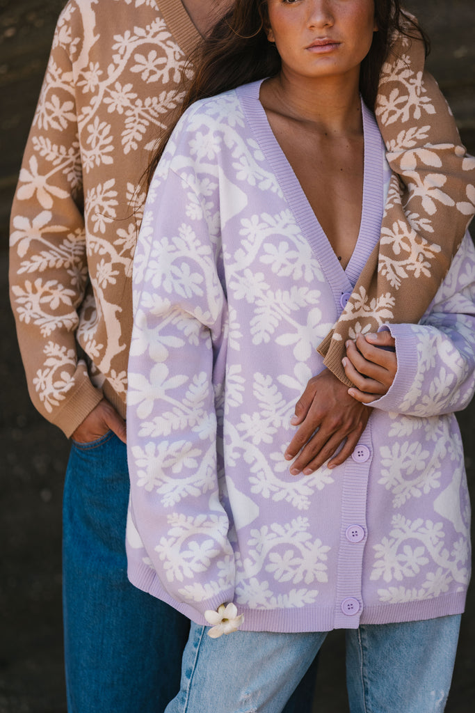 Naupaka Kahakai Knit Cardigan Sweater - Aloha de Mele