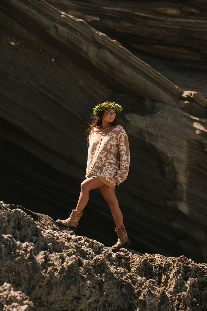 Naupaka Kahakai Knit Cardigan Sweater - Aloha de Mele