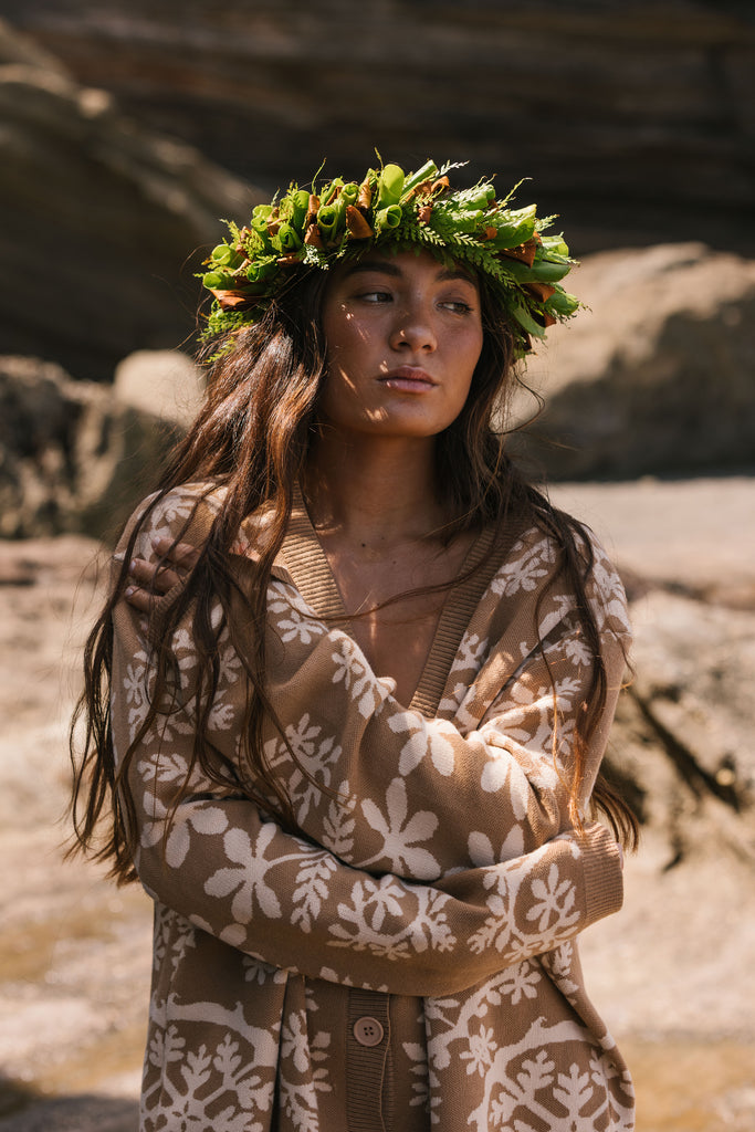 Naupaka Kahakai Knit Cardigan Sweater - Aloha de Mele
